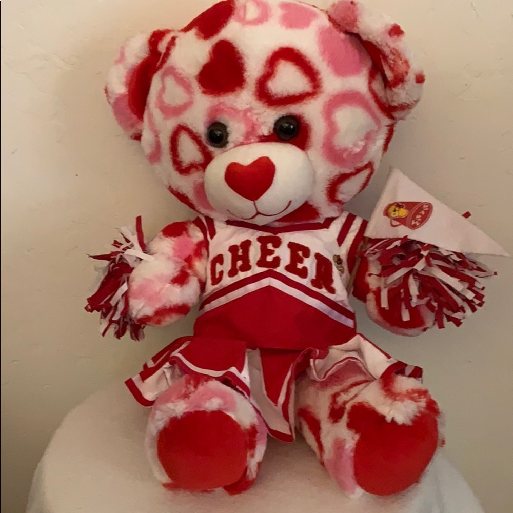 Build a bear pink and red Big Head cheerleader.